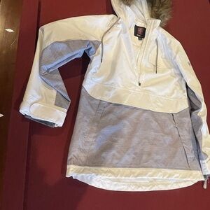 Swiss Tech White Jacket with Fur Trim